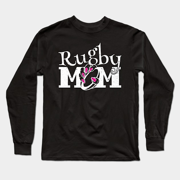 Rugby Mom Funny Women Mommy Mother's Day Distressed Long Sleeve T-Shirt by missalona